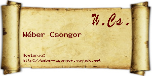 Wéber Csongor névjegykártya